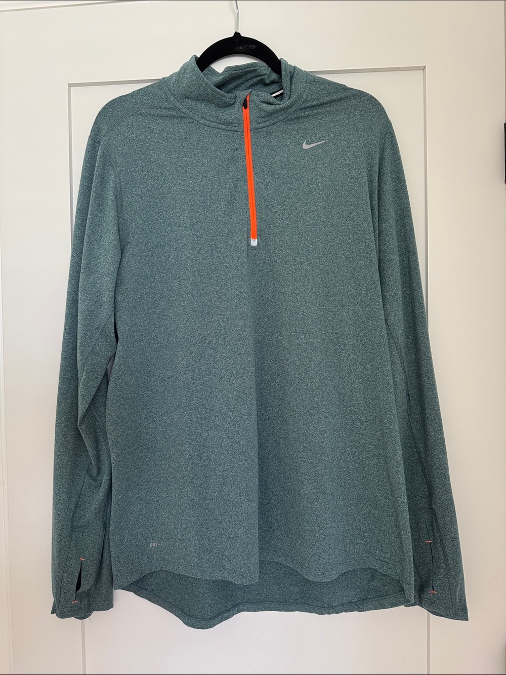 Nike Men’s Teal Lightweight Quarter-Zip with Orange Zip